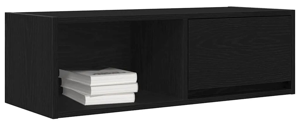 fekete tölgy színű szerelt fa TV-szekrény 80x31x25,5 cm