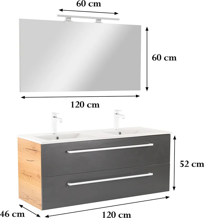 Vario Clam 120 Fürdőszoba komplett szekrény