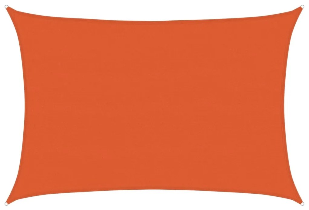 narancssárga négyszögletű HDPE napvitorla 160 g/m² 5x7 m
