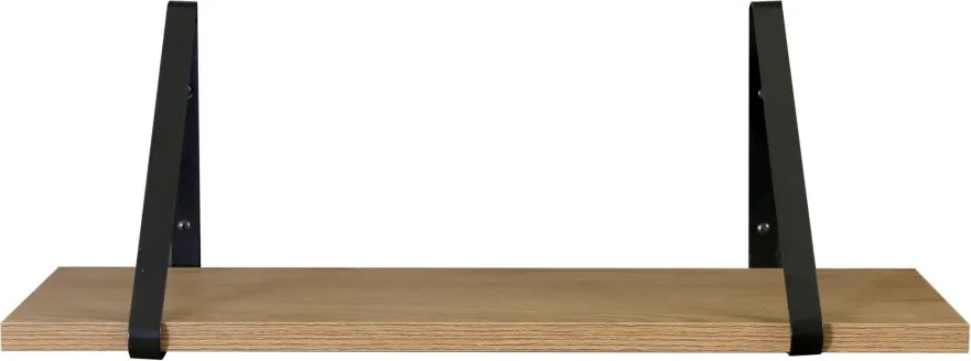 Fali polc, tölgy/fekete, SAGIRA