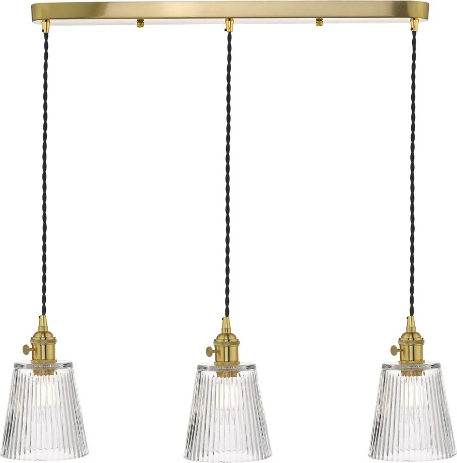 DAR LIGHTING HAD3640-05 HADANO Többágú Függesztett Lámpa Sárgaréz, Átlátszó E14 IP20