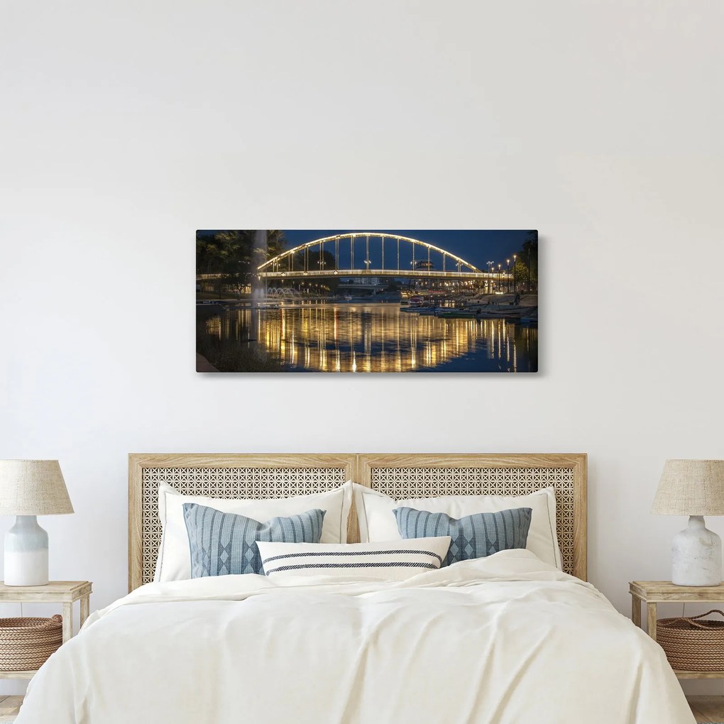 Egy híd képe szökőkúttal (120x50 cm)