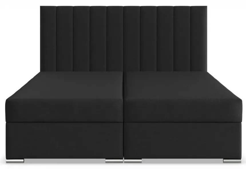 Agen ágy, szövet, 140 x 200, ágyneműtartóval, fekete