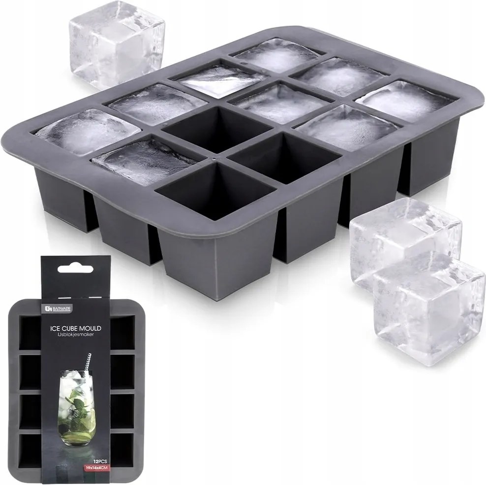 Szilikon öntőforma nagy jégkockákhoz nagy jégkockák XL