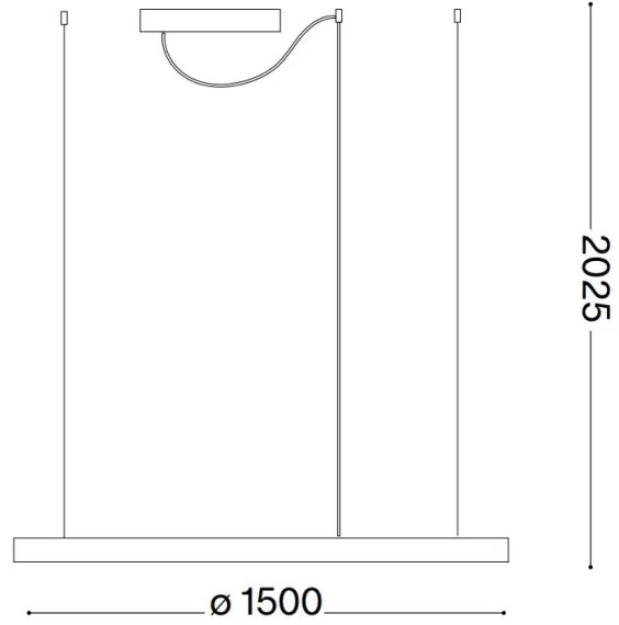 Ideal Lux - ORACLE SLIM LED, kábelre szerelt csillár, 77W/230V, 3000K, átm. 150 cm, fekete