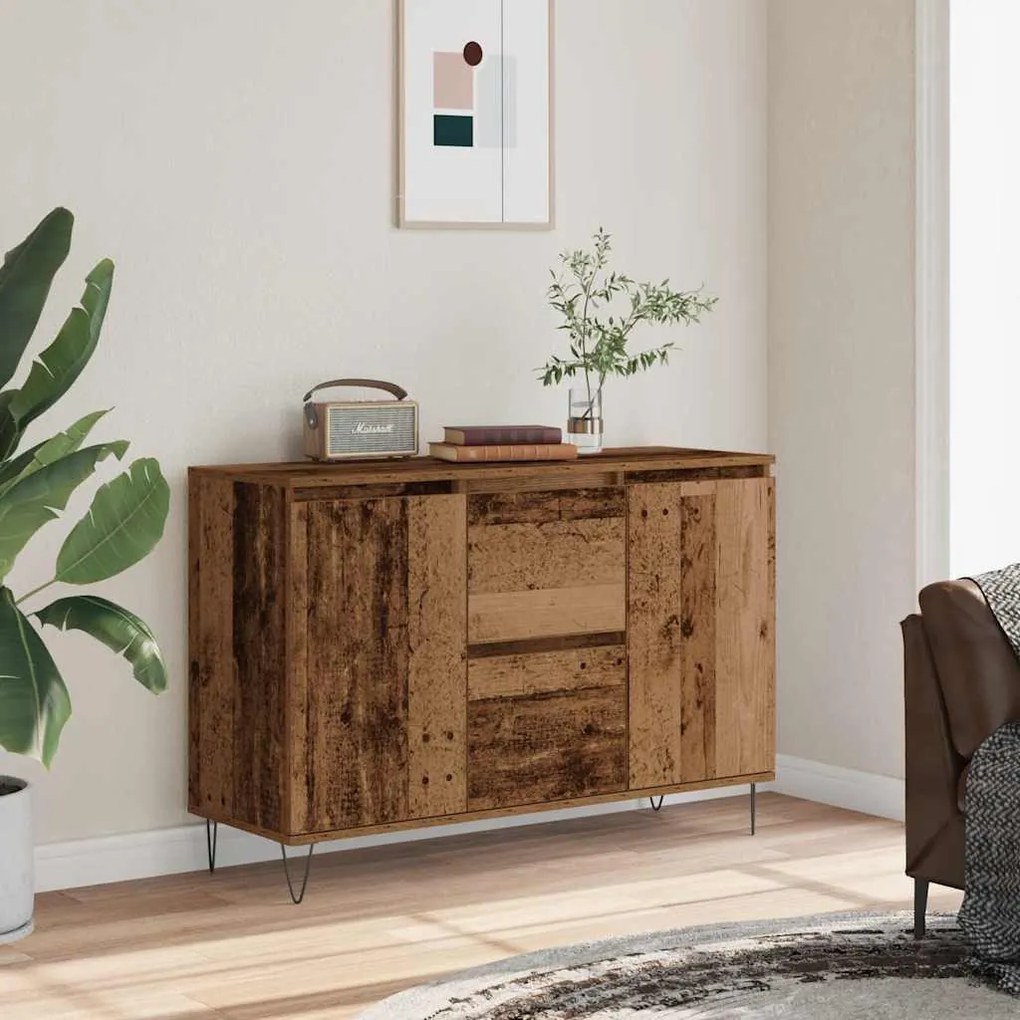 antik fa színű szerelt fa tálalószekrény 104 x 35 x 70 cm