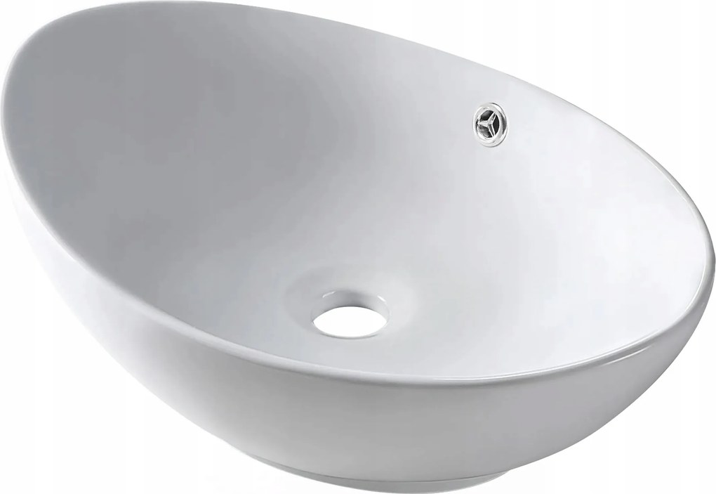 Balneo Mosdókagyló Kerámia Asztali Fehér 59x39 cm ovális Zerra