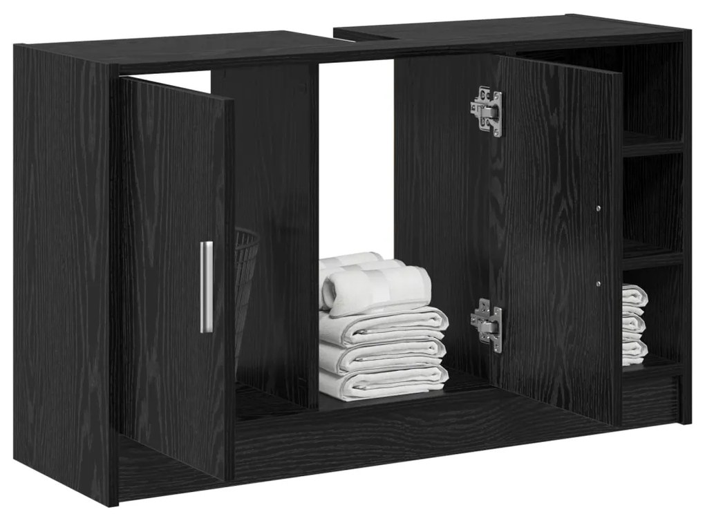 Mosogató Szekrény Fekete Tölgy 90x29x55 cm Mérnökfa