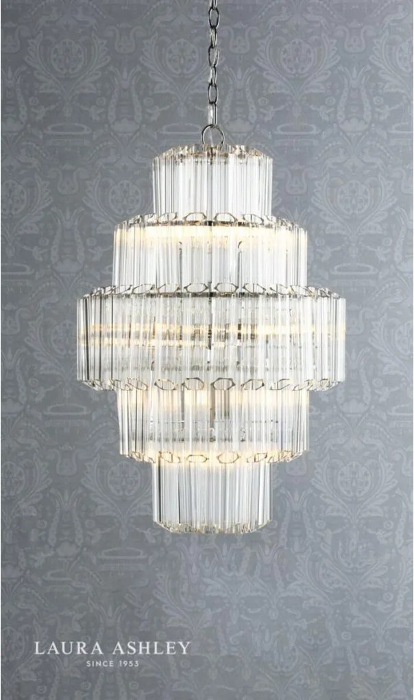 LAURA ASHLEY 3756148-Q GENEVIEVE Kristály Függesztett Lámpa Csiszolt Króm E14 IP20
