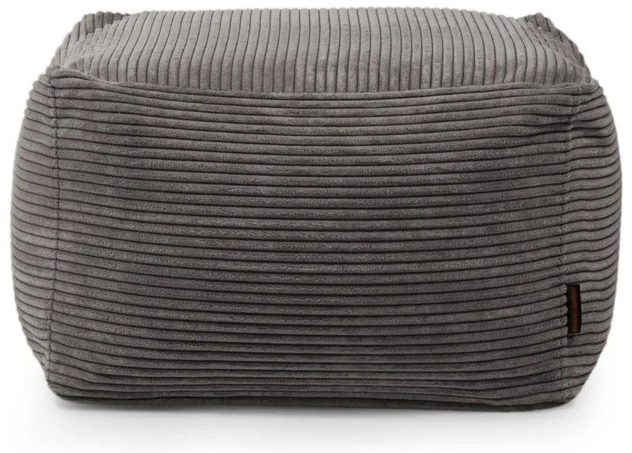 Sötétszürke kordbársony babzsákfotel Softbox MooG – SLOWDOWN