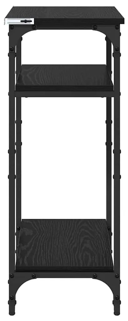 Oldal asztal polcokkal Musta tammi 40 x 30 x 75 cm Faanyag