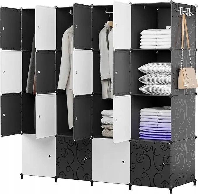 Modern Hordozható Moduláris Szekrény Ajtóval 16 Kocka Modern Nagy