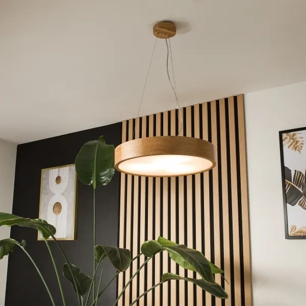 Brilagi - LED RGBW dimmelhető csillár CARVALHO 3xE27/15W/230V Wi‑Fi, tölgy, átm. 47,5 cm