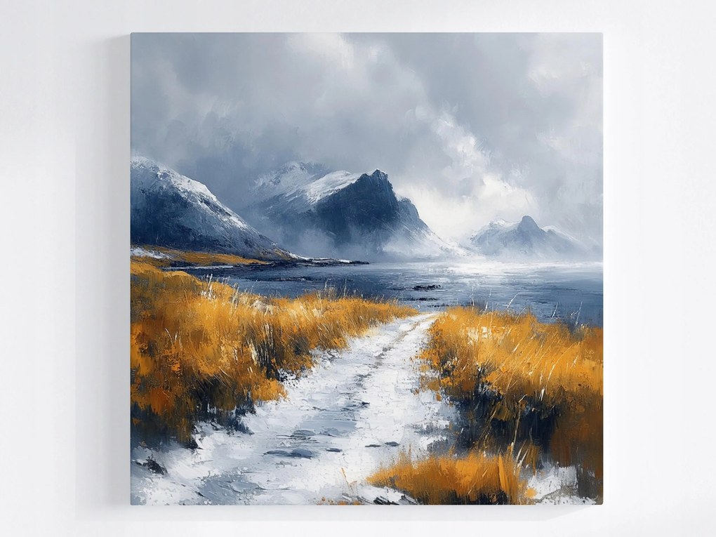 Vászonkép Canvas Skandinávia Norvégia Izland Hegyek Öböl 40x40