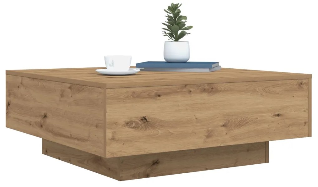 vidaXL Dohányzóasztal Artisan tölgy 80 x 80 x 31 cm Faanyag