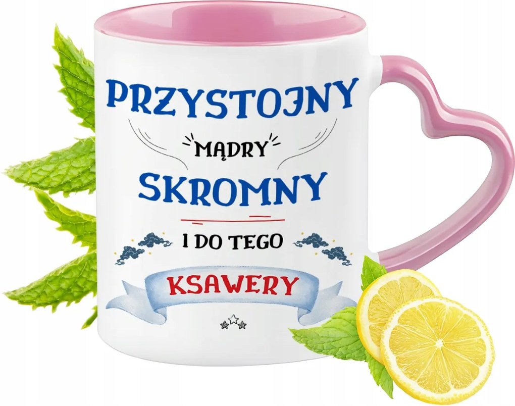 Xavér Bögre Rózsaszín Szív Alakú Füllel Kávé Ajándék