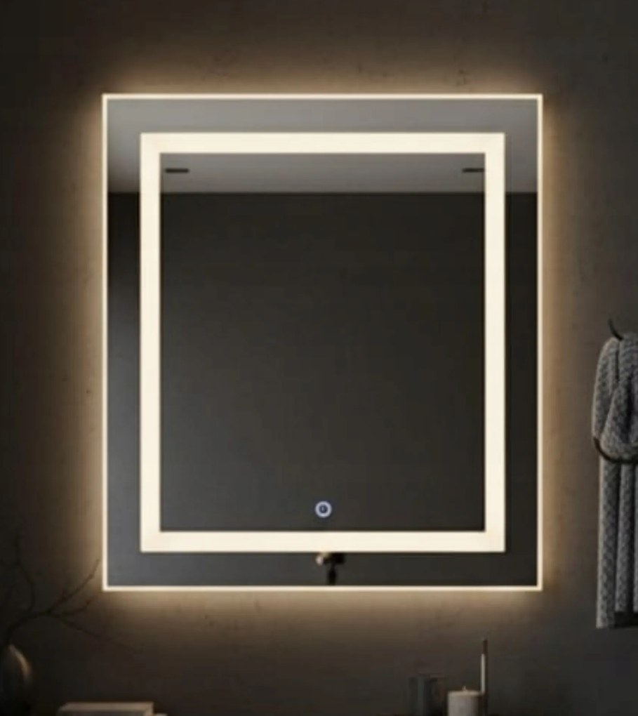 La Luna Led tükör Érintőkapcsoló 70×90 cm Semleges 4k Made in Pl