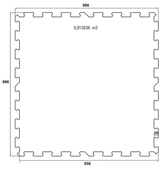 FitFlo SF1050 csempe 95,6 x 95,6 x 0,8 cm - él, fekete