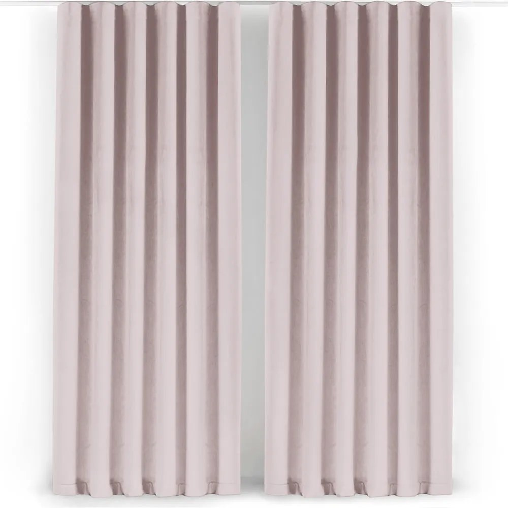 Világos rózsaszín bársony dimout (részleges sötétítő) függöny 400x270 cm Velto – Filumi