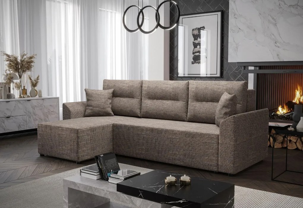 LORINA ágyazható sarok ülőgarnitúra, 230x89x140, kornet 02