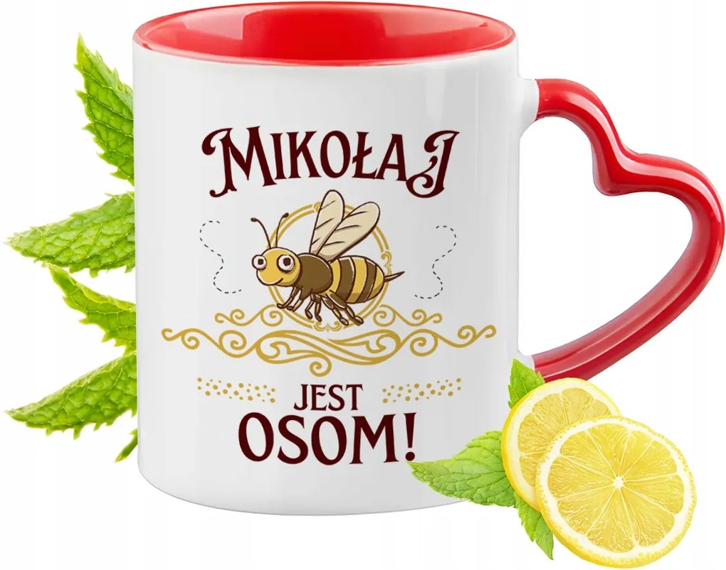 Mikulásnak Piros bögre szív alakú füllel Ajándék