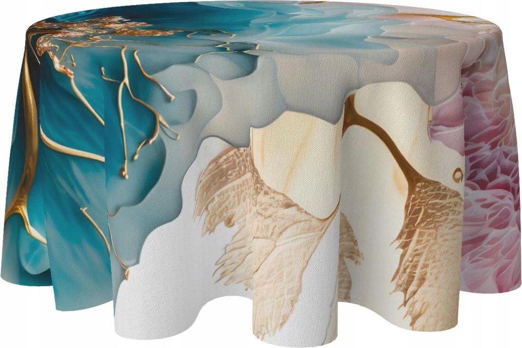Abrosz Kerek Dekorációs Asztalra 120 CM Foltálló Kör Virág Minta 138