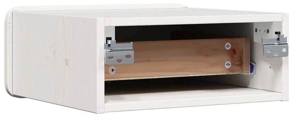 Éjjeli asztal fiókkal Fehér 39 x 34 x 16.5 cm Tömör fenyőfa