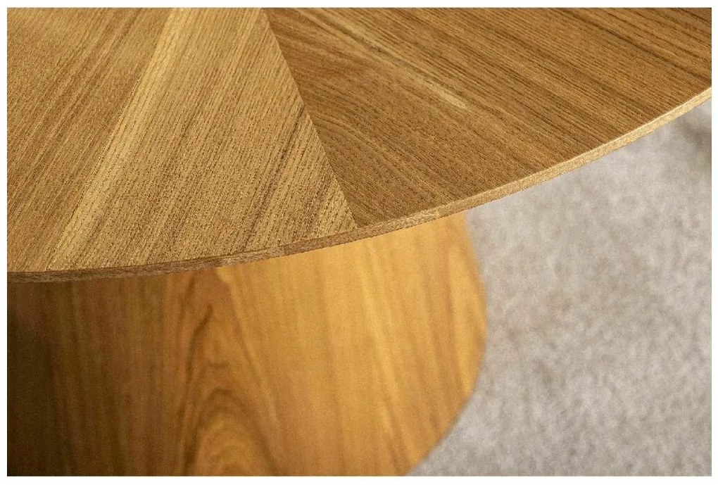 Kerek étkezőasztal ANGEL 120x120 cm, tölgy dekorral