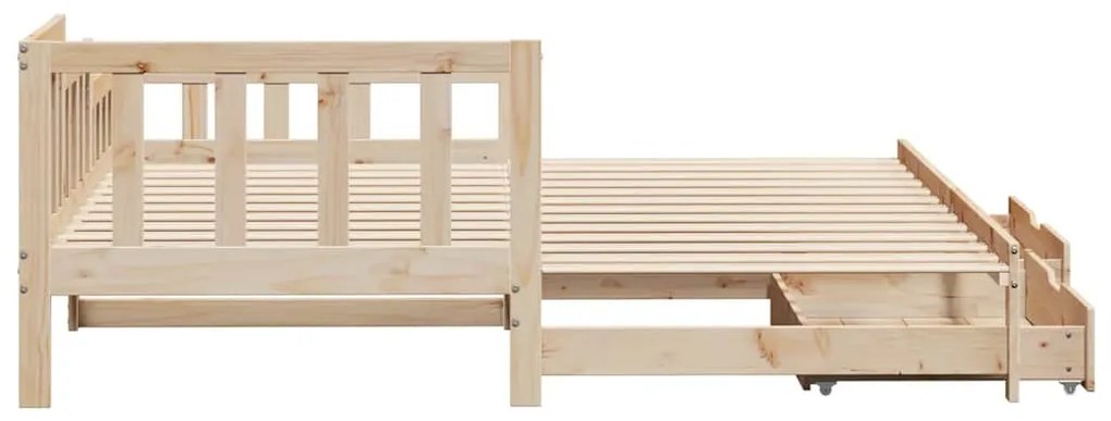 kihúzható heverő fiókokkal matrac nélkül 90 x 190 cm