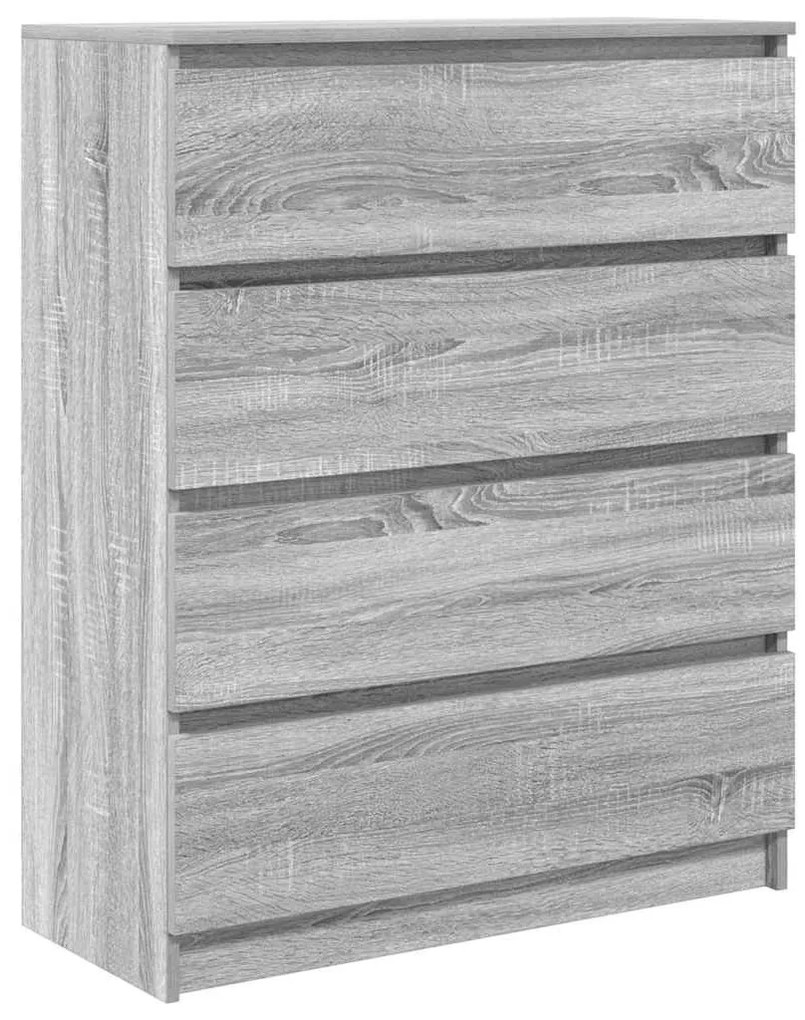 szürke sonoma színű szerelt fa tálalószekrény 80x35x99 cm
