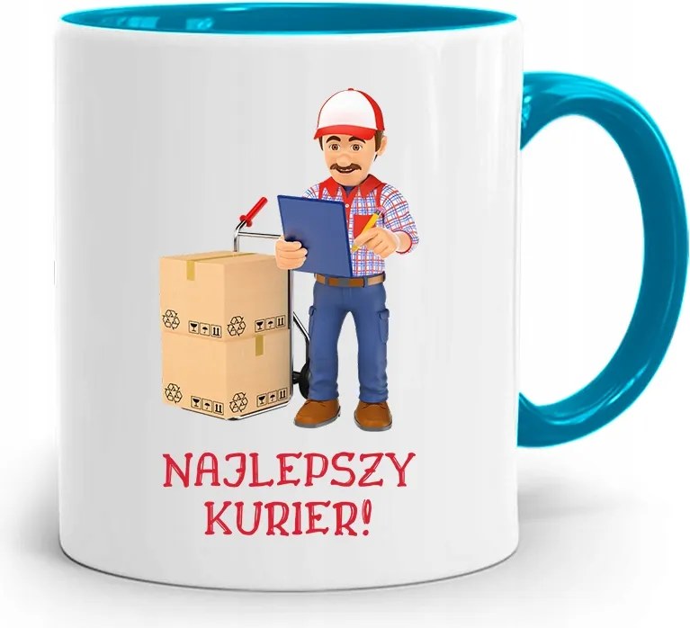 Kék Bögre Futárnak Legjobb Futár nyomtatott fényképpel