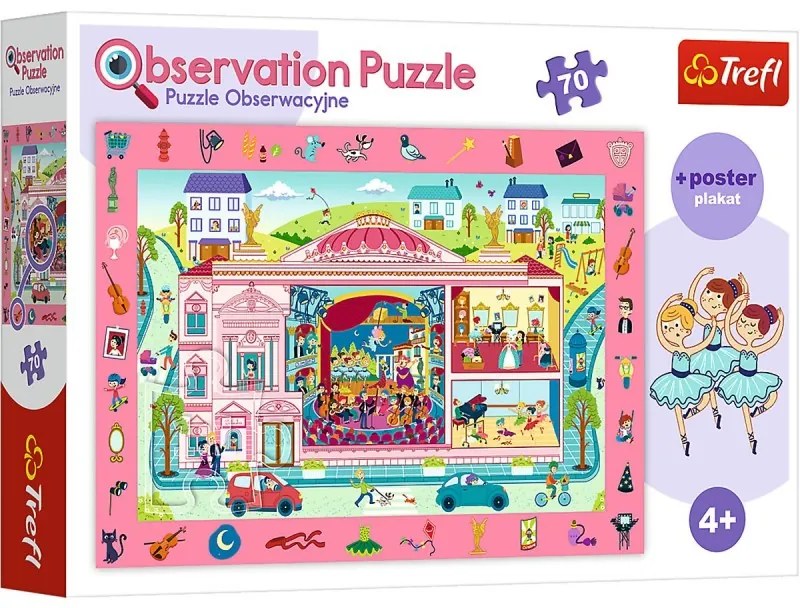 Gyermek puzzle - Big pink house - 70 db