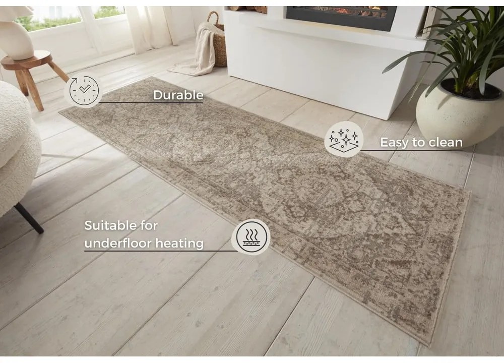 Szürke-bézs futószőnyeg 80x200 cm Terrain Designer Sand – Hanse Home