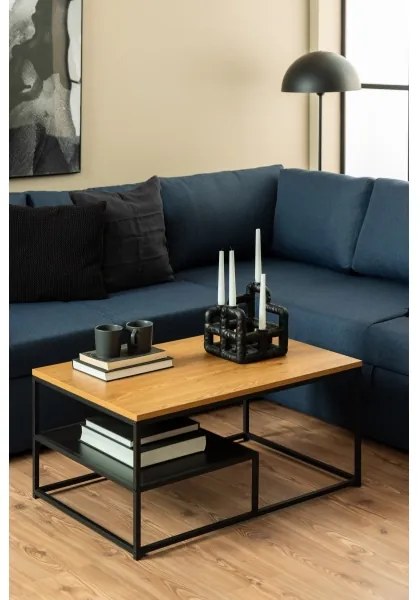 Dohányzóasztal CORA tölgy/fekete