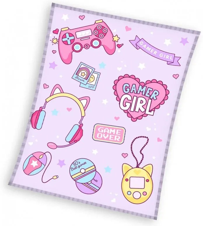 Gamer Girl coral fleece polár takaró 130x170cm