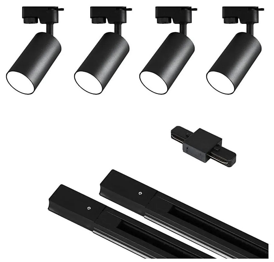 MAXLED Spotlámpa sínrendszerrel 4xGU10/25W/230V fekete MX0226