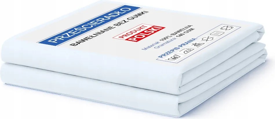 Hagyományos lepedő gumi nélküli200x220 Pamut Noris Fehér