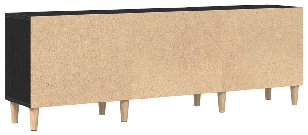TV Állvány - Fekete Tölgy, 150x30x50 cm, Mérnöki Fából készült