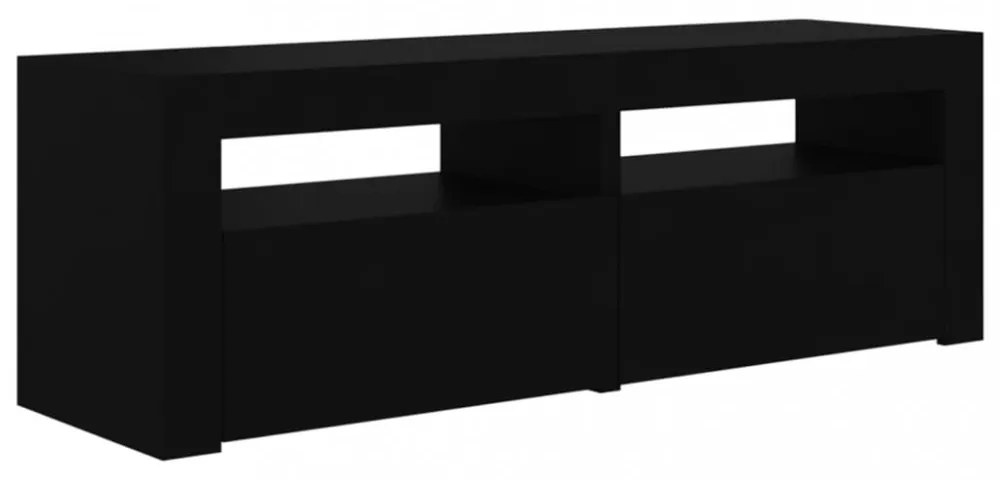fekete TV-szekrény LED-lámpákkal 120 x 35 x 40 cm