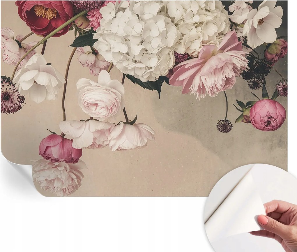 Dekoratív öntapadós fotótapéta irodába Romantikus virágok 152x104 cm