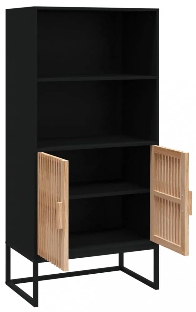 fekete szerelt fa magasszekrény 60 x 35 x 125 cm