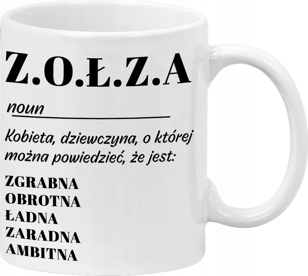 Bögre Fehér 330ML Vicces Ajándék Barátnőnek Z.o.z.a Minták