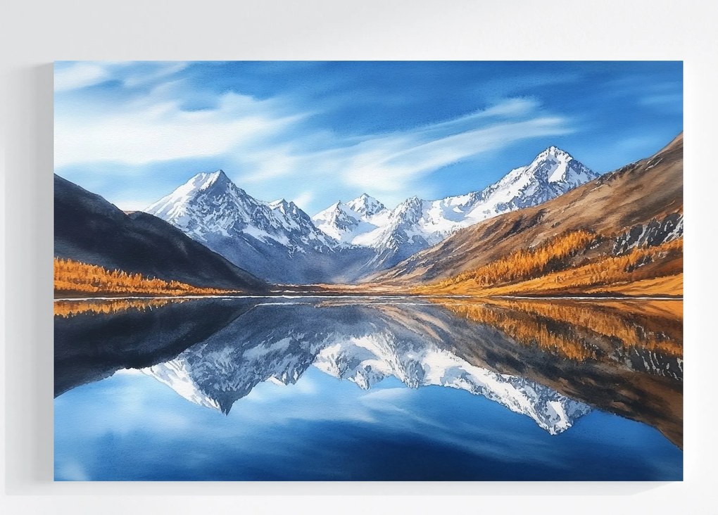 Vászonkép Canvas Tájkép Kilátás Hegyek Csúcsok Alpok Tó 60x40