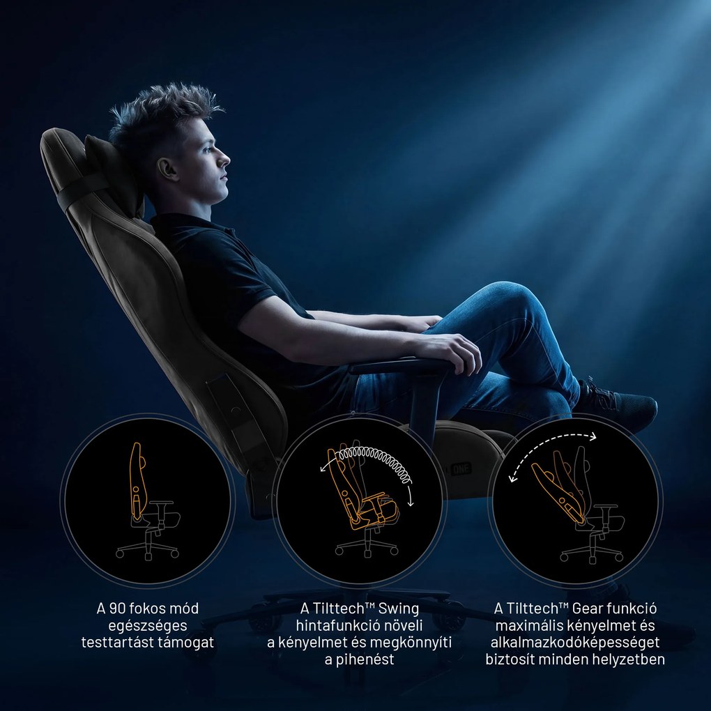 Gamer szék szövet fekete King Size: Diablo X-One 2.0 Burned Black