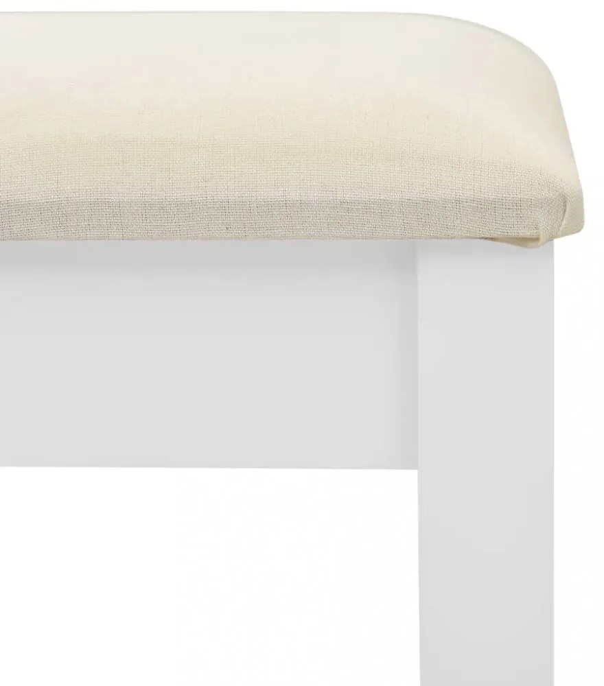 fehér császárfa MDF fésülködőasztal ülőkével 65x36x128 cm