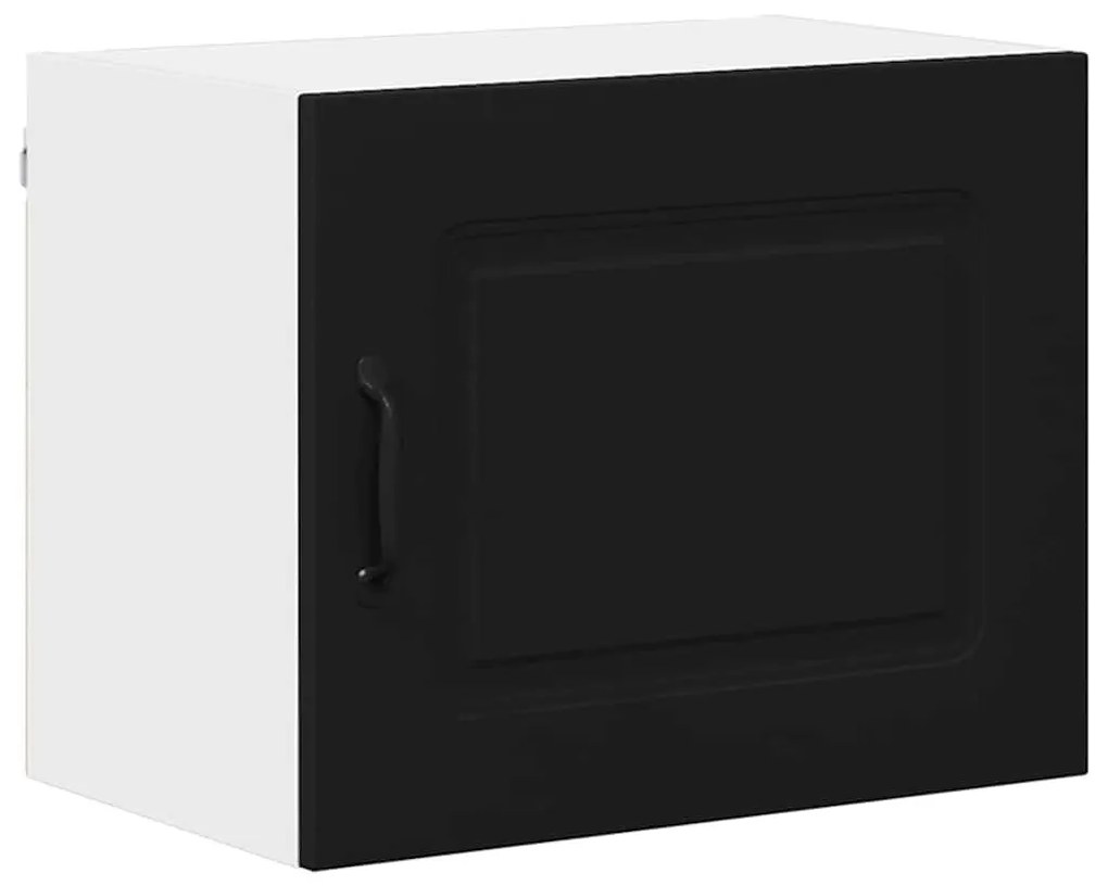 Fali konyhaszekrény polcokkal Fekete 50 x 31 x 40 cm Faanyag