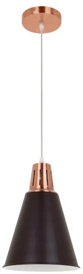 Klausen KL 6236 - SHADE lógó 1xE27/15W/230V réz/fekete kábellel