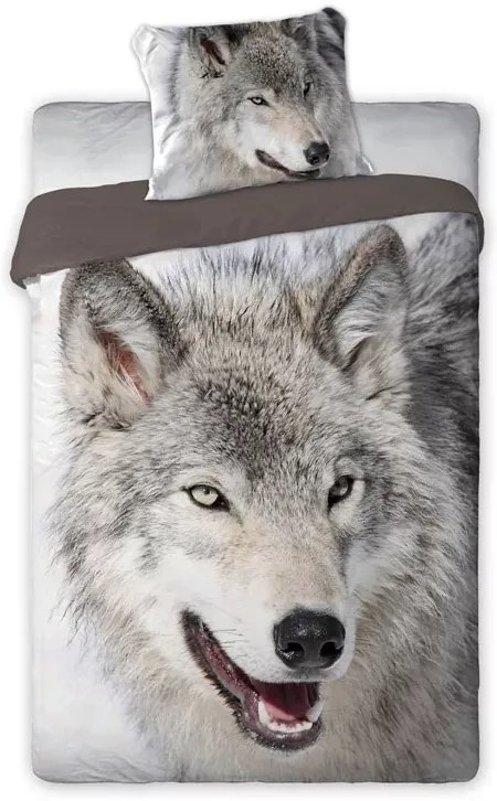 Pamut ágyneműhuzat - Farkas - 140 x 200 cm - Faro