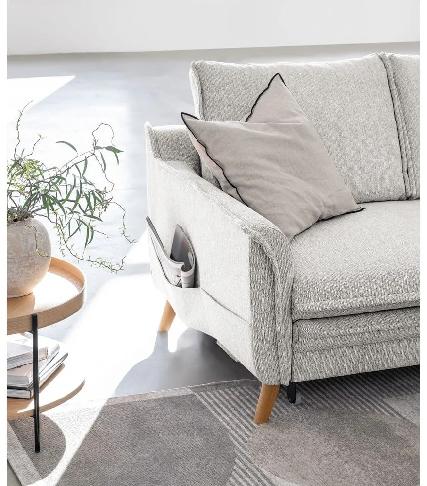 Bézs kinyitható sarokkanapé (jobb oldali) Charming Charlie – Miuform