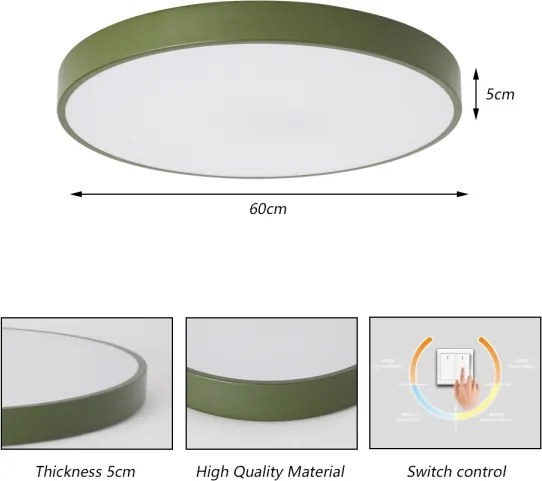 Brilagi - LED mennyezeti lámpatest POOL LED/60W/230V 3000/4000/6000K 60 cm zöld